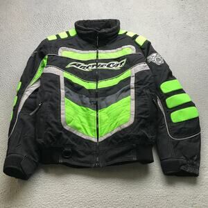 Arctic Cat ArcticWear Snowmobile Jacket Mens Medium Black Green Thinsulate